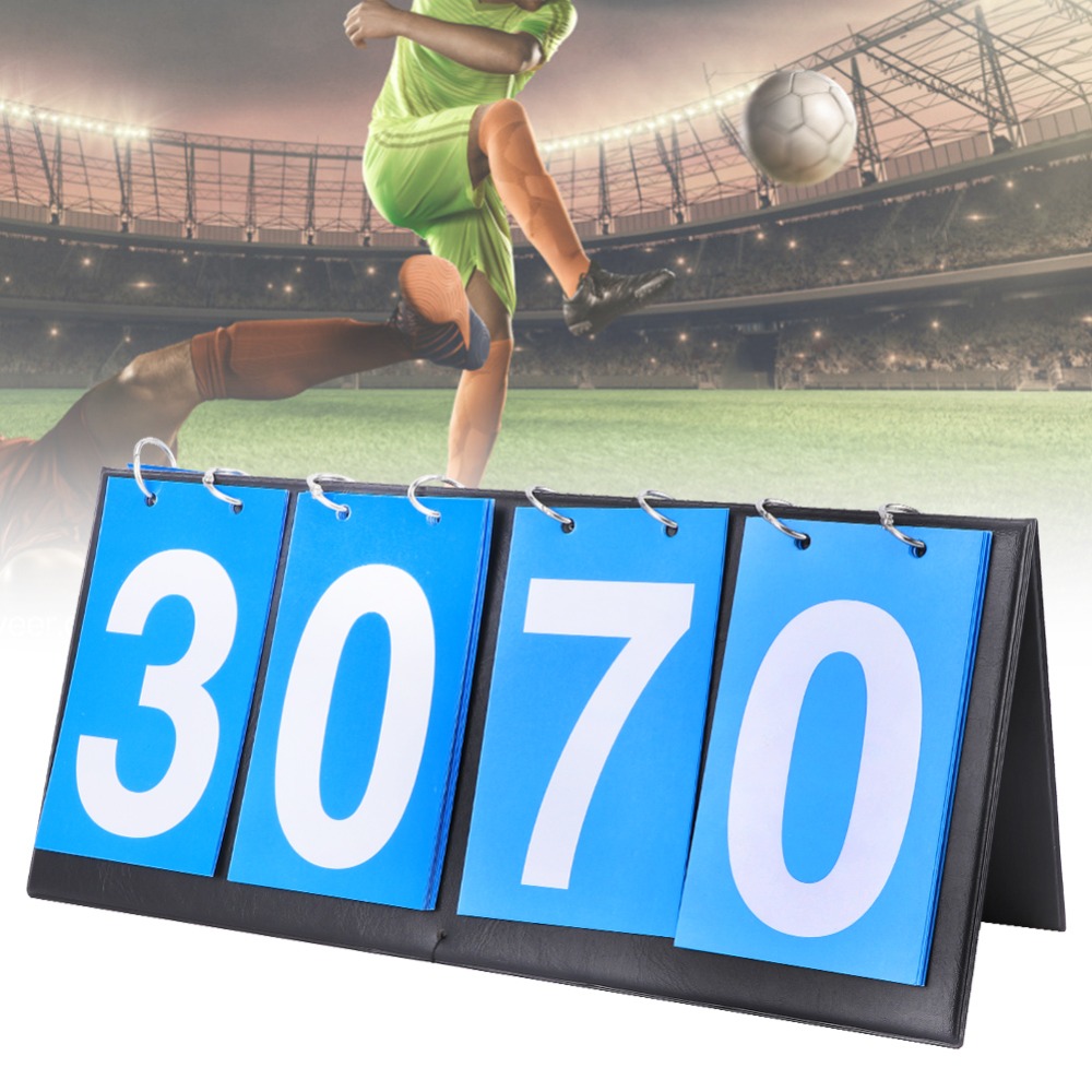 Scoreboard Digital - Portable Blue 4‑Digit Scoreboard Flip Design